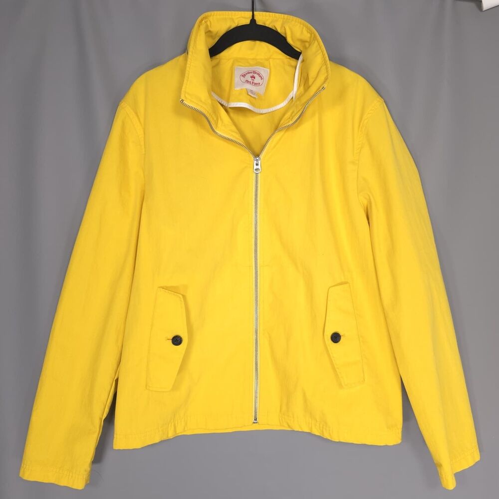 BROOKS BROTHERS 1818 Red Fleece Yellow Jacket‎ MEDIUM Hooded Cotton Blend